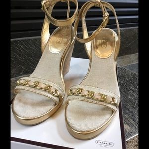 Coach cork wedges
